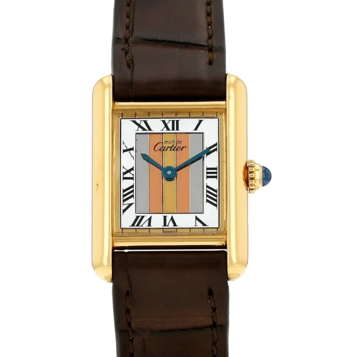 Cartier Tank Must Vermeil Trinity Dial on Generic Leather Band Ref. 18695 - Image 1