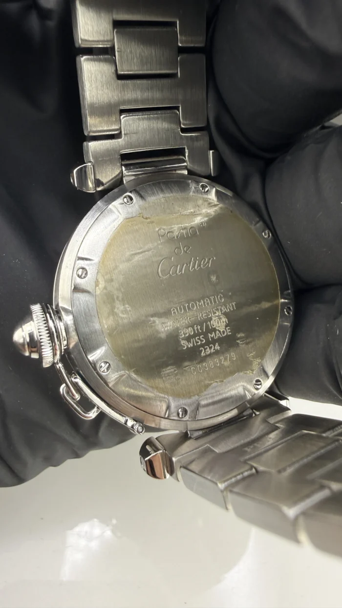 Cartier Pasha C Salmon Arabic Dial on Stainless Steel Bracelet Ref. 2324 / W31015M7 - Image 4