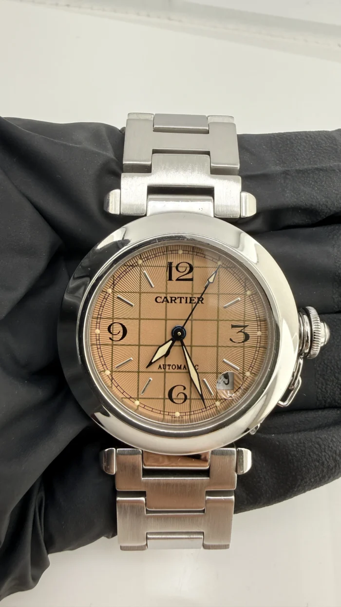 Cartier Pasha C Salmon Arabic Dial on Stainless Steel Bracelet Ref. 2324 / W31015M7 - Image 2