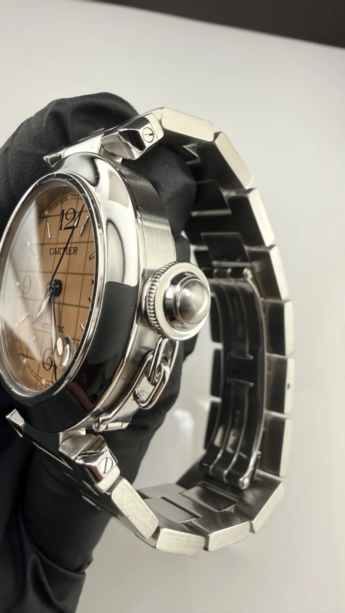 Cartier Pasha C Salmon Arabic Dial on Stainless Steel Bracelet Ref. 2324 / W31015M7 - Image 3