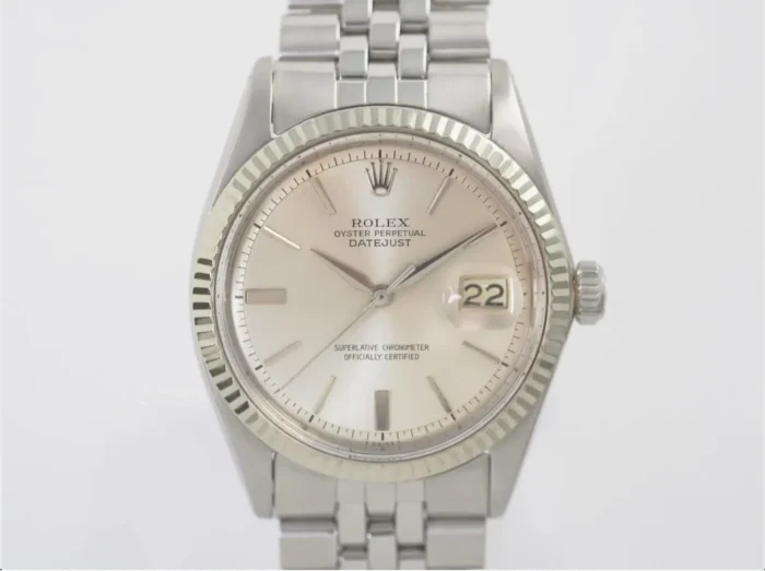 20948959_vfdbsd36oewteid1dql53xath3s4.webp Rolex Datejust Silver Stick Dial on Jubilee D-Link Bracelet Ref. 1601 - Image 1