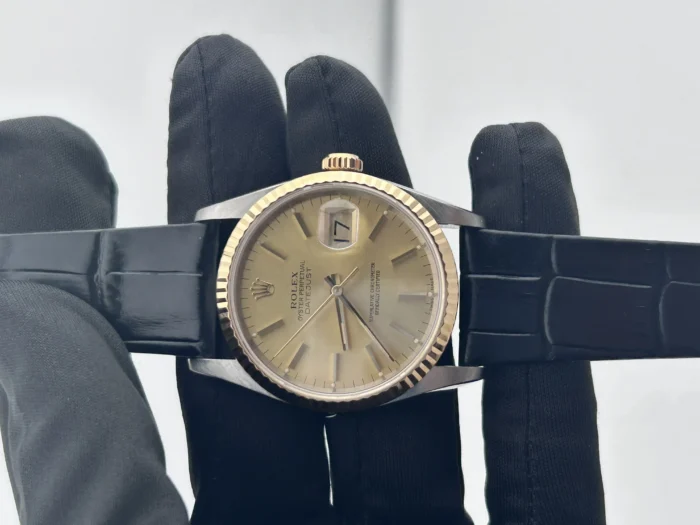 Rolex Datejust 36 Champagne Stick Dial on Jubilee Ref. 16233 with Card - Image 1