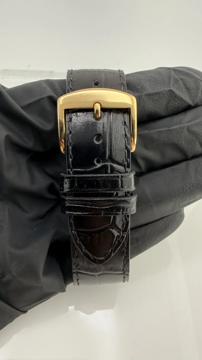 Rolex Datejust Champagne Diamond Factory Dial on Generic Black Leather Band Ref. 16233G - Image 4
