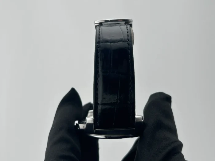 Cartier Calibre De Cartier Silver Roman Numerals Dial on Black Leather Strap Ref. 35840 with Card 2017 - Image 6