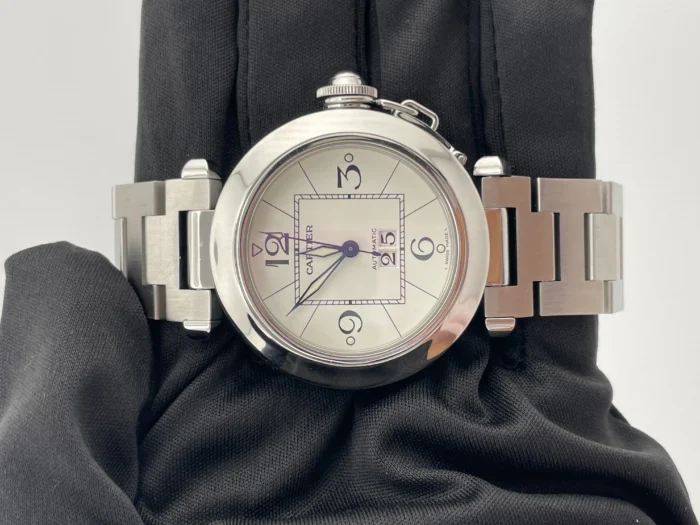 Cartier Pasha C White Dial on Stainless Steel Bracelet Ref. W31055M7 - Image 2