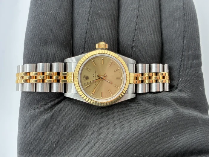 Rolex Oyster Perpetual Champagne stick Dial on Jubilee Ref. 67193 - Image 3