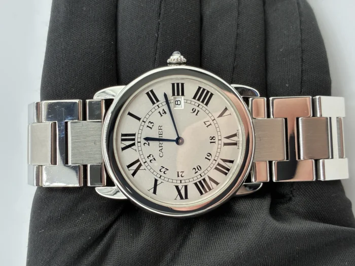 Cartier Ronde Solo Silver Roman Numerals Dial on Stainless Steel Bracelet Ref. W6701005 with Card 2016 - Image 3
