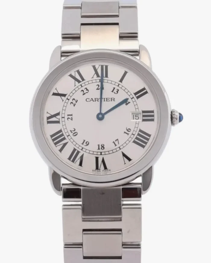 Cartier Ronde Solo Silver Roman Numerals Dial on Stainless Steel Bracelet Ref. W6701005 with Card 2016 - Image 1