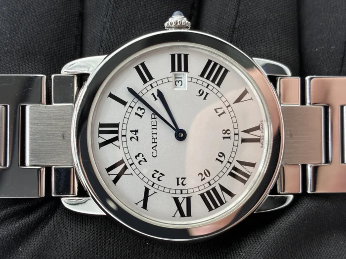 Cartier Ronde Solo Silver Roman Numerals Dial on Stainless Steel Bracelet Ref. W6701005 with Card 2016 - Image 2