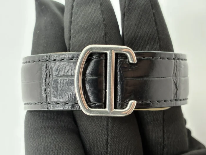 Cartier Calibre De Cartier Silver Dial on Black Leather Strap Ref. WSCA0003 - Image 4