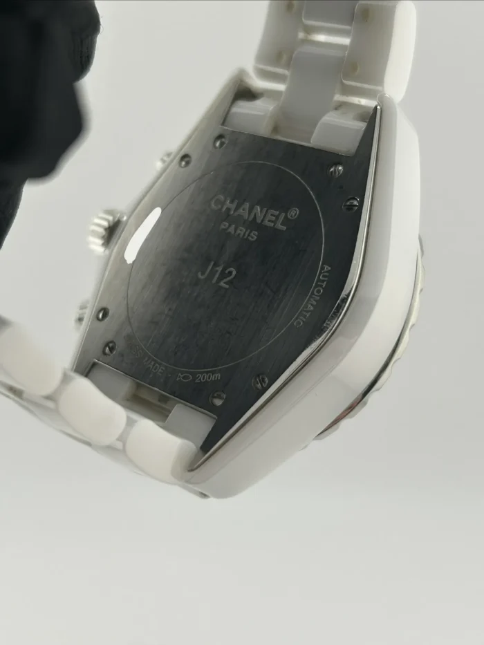Chanel J12 Chronograph White Dial on Ceramic and Steel Bracelet Ref. H2009 - Image 7