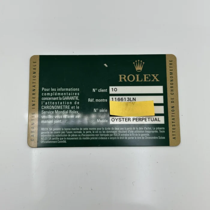 Rolex Submariner Black Dial on Oyster Bracelet Ref. 116613LN with Card (New Style White) 2010 - Image 2