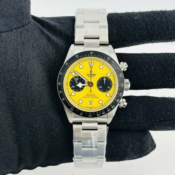 Tudor Black Bay Chrono Yellow with Black sub-counters Dial on Stainless Steel Bracelet Ref. M79310N-0001 with Papers 2026 - Image 2