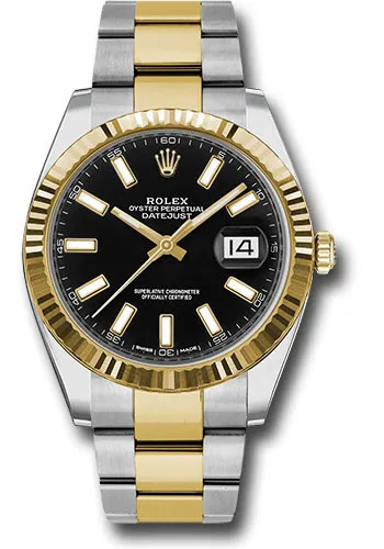 20956912_5dtzfjsgexcmw6utis1jzvgo7rn6.webp Rolex Datejust 41 Black Index Dial on Oyster Ref. 126333 with Card (New Style White) 2016 - Image 1